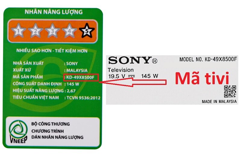 Tem năng lượng có mã sản phẩm