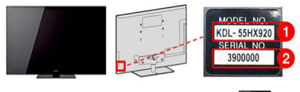 xem mã sản phẩm bên hông tivi Sony